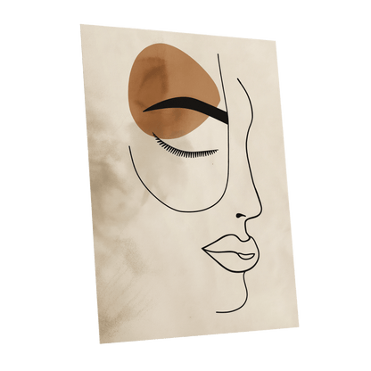 Sepia Daydream, black, beige, brown minimalist wall art shown as a unframed poster wall art print