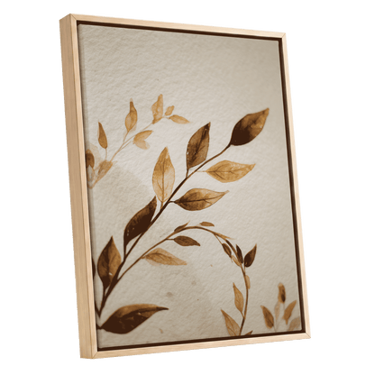 Sepia Leaf Reverie – oak framed canvas option