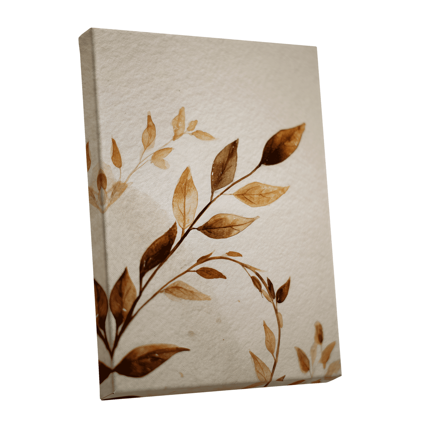 Sepia Leaf Reverie – stretched canvas option