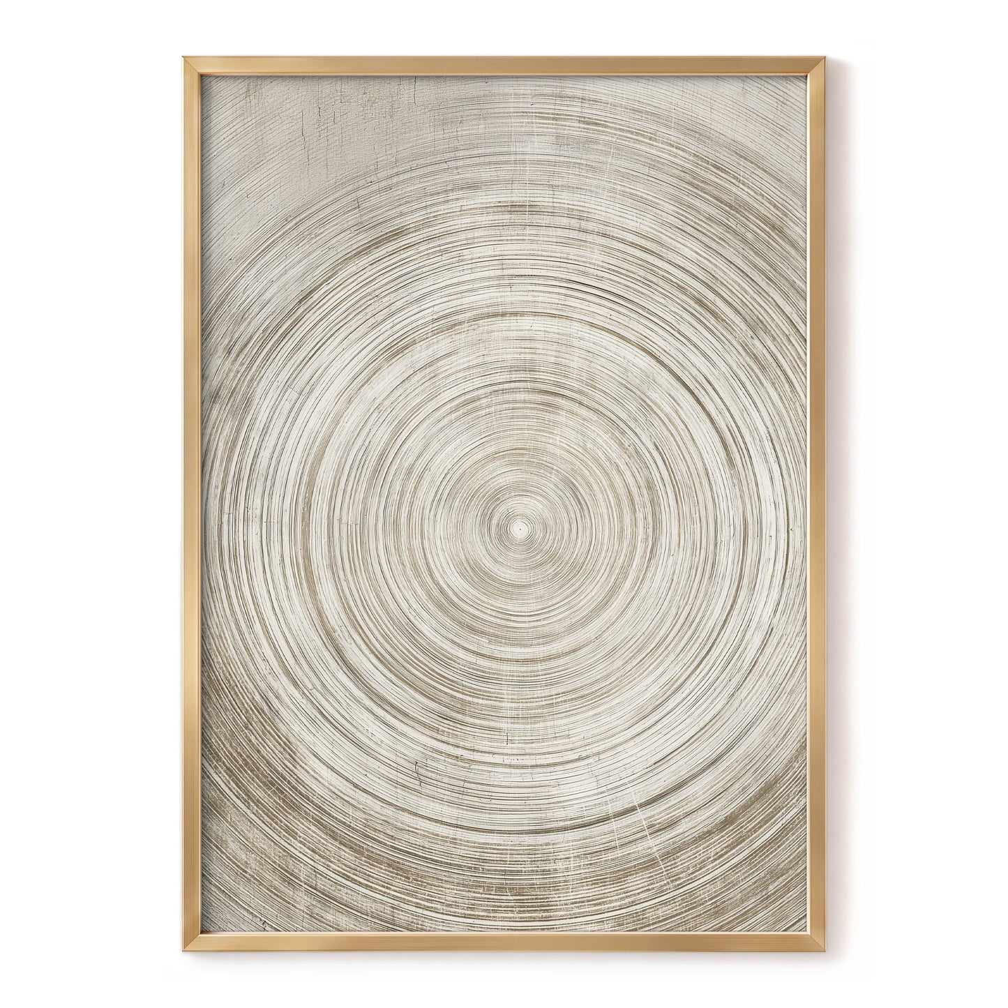 Sepia Pulse, beige, brown, white minimalist wall art, front artwork view