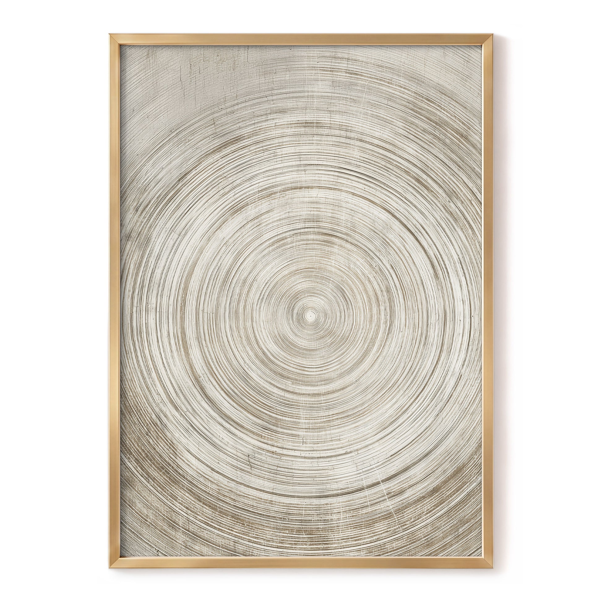 Sepia Pulse, beige, brown, white minimalist wall art, front artwork view