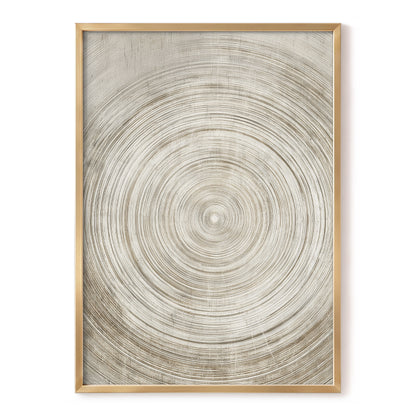 Sepia Pulse, beige, brown, white minimalist wall art, front artwork view