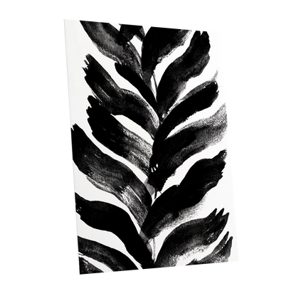 Shadowleaf Rhythm, black, white, gray nature wall art shown as a unframed poster wall art print