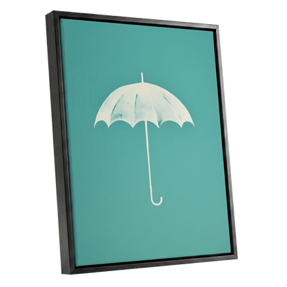Shelter in Seafoam – black framed canvas option