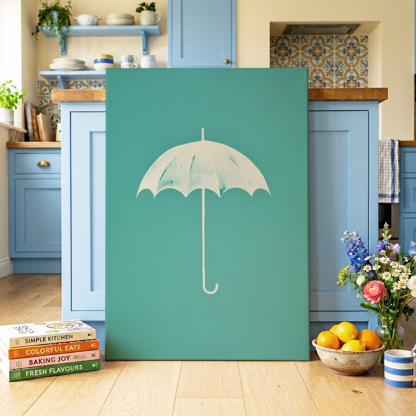 Shelter in Seafoam – canvas wall art in a styled interior, gallery view 1