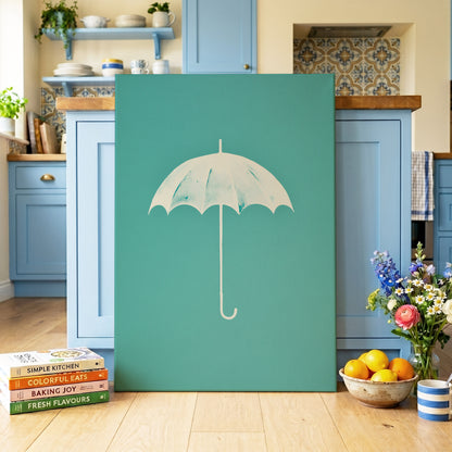 Shelter in Seafoam – canvas wall art in a styled interior, gallery view 1