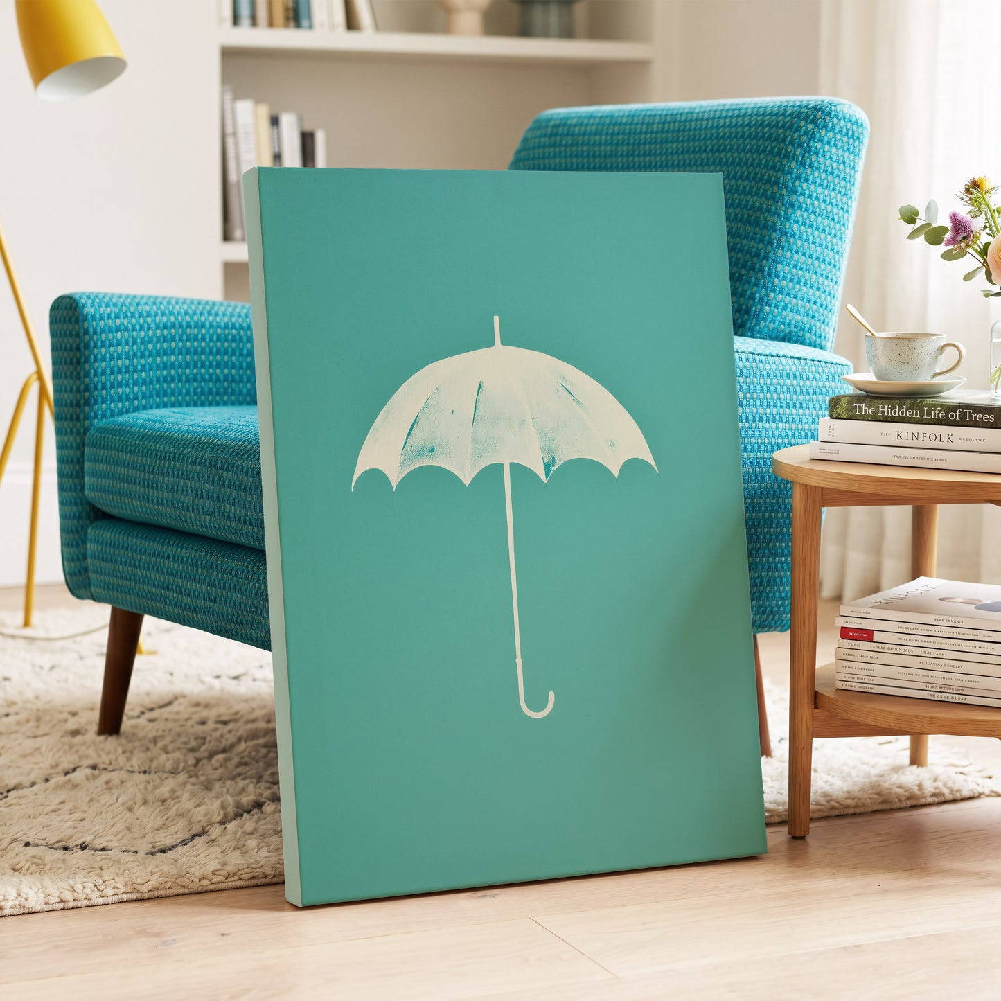 Shelter in Seafoam – canvas wall art in a styled interior, gallery view 2