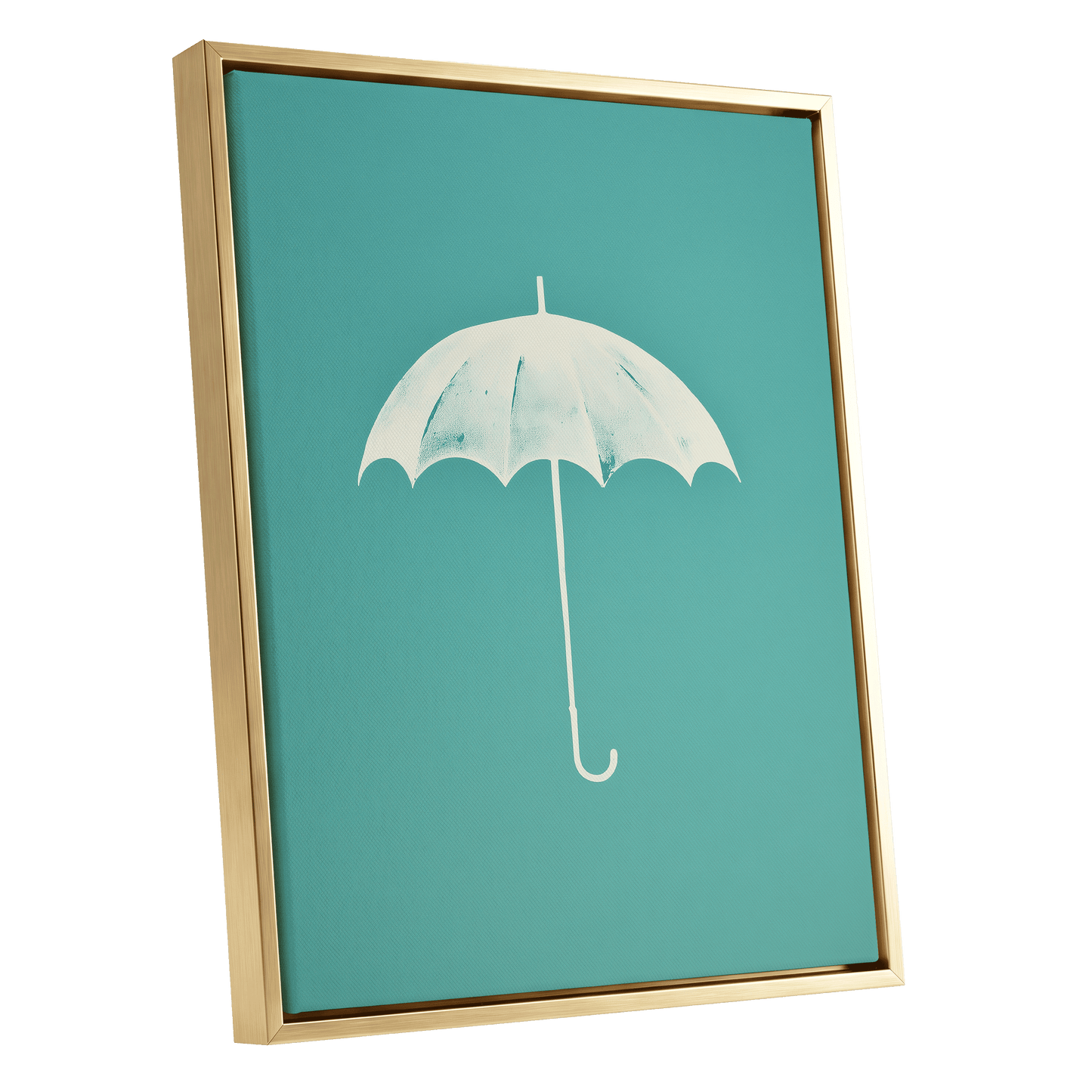 Shelter in Seafoam – gold framed canvas option