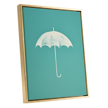 Shelter in Seafoam – gold framed canvas option