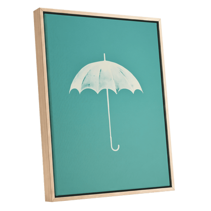 Shelter in Seafoam – oak framed canvas option