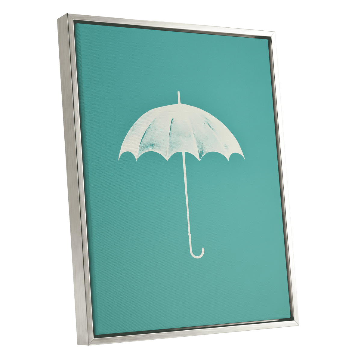 Shelter in Seafoam – silver framed canvas option