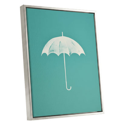 Shelter in Seafoam – silver framed canvas option