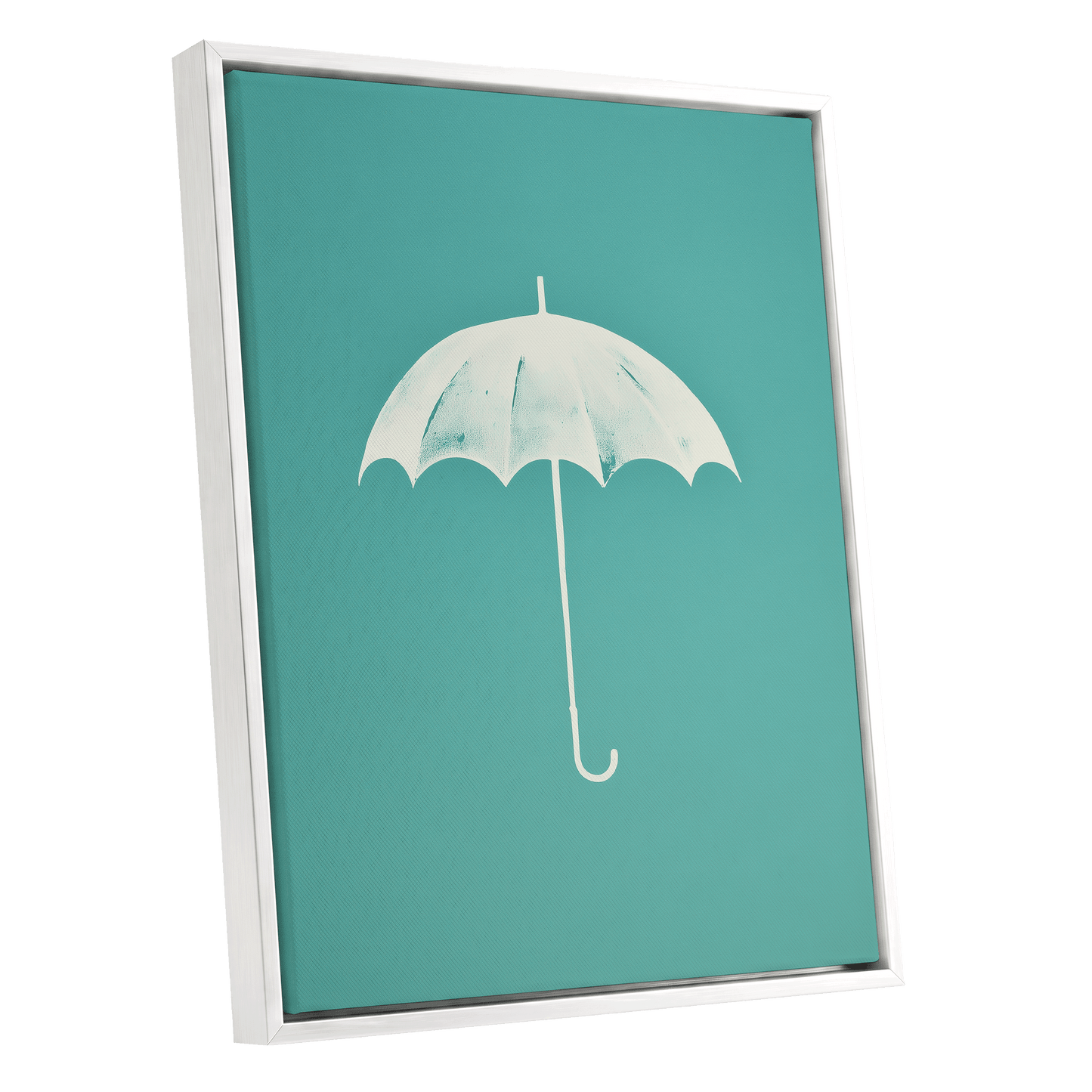Shelter in Seafoam – white framed canvas option