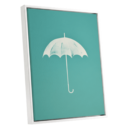 Shelter in Seafoam – white framed canvas option