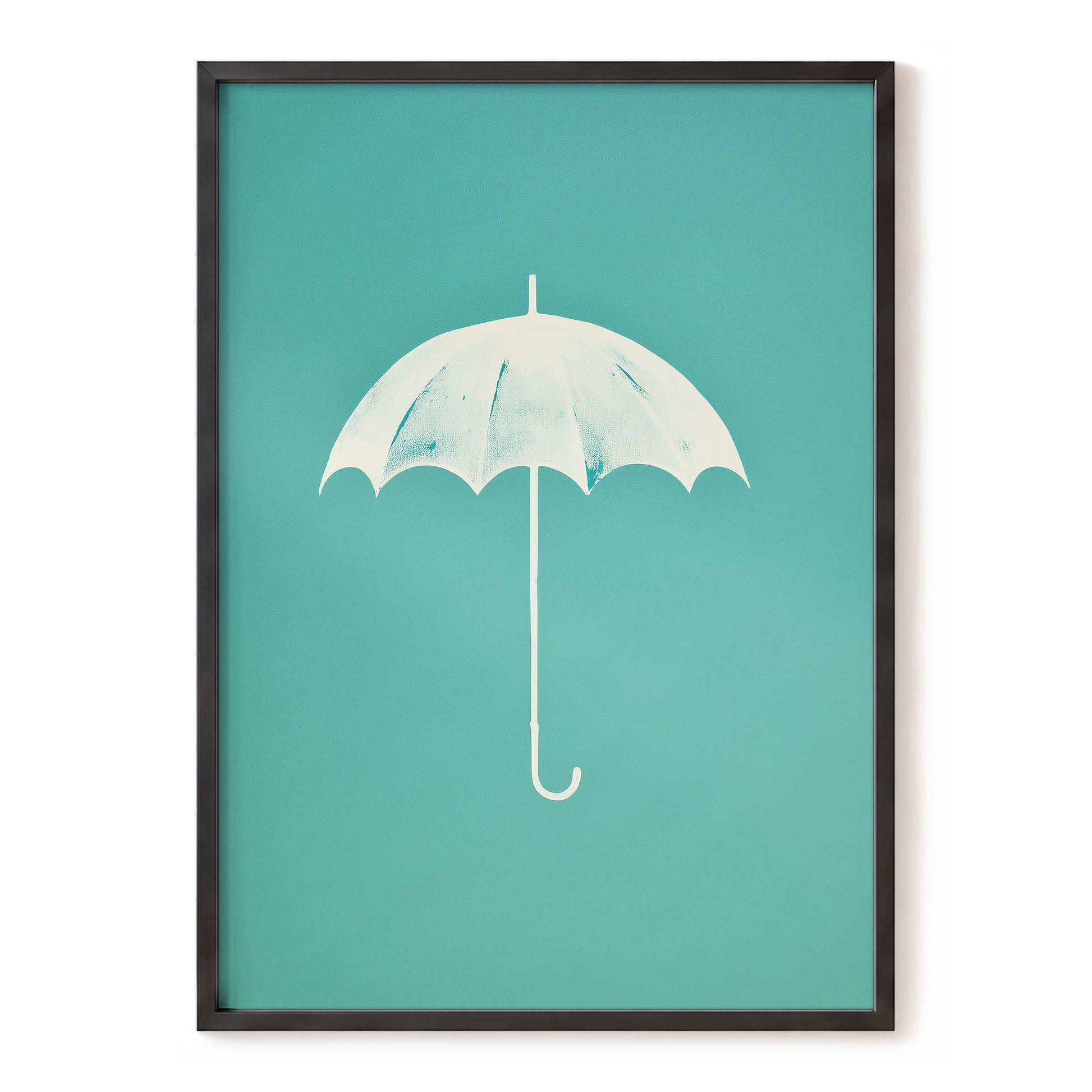 Shelter in Seafoam – green, blue, white minimalist wall art, front view