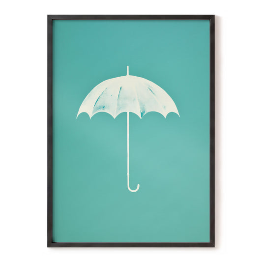 Shelter in Seafoam – green, blue, white minimalist wall art, front view