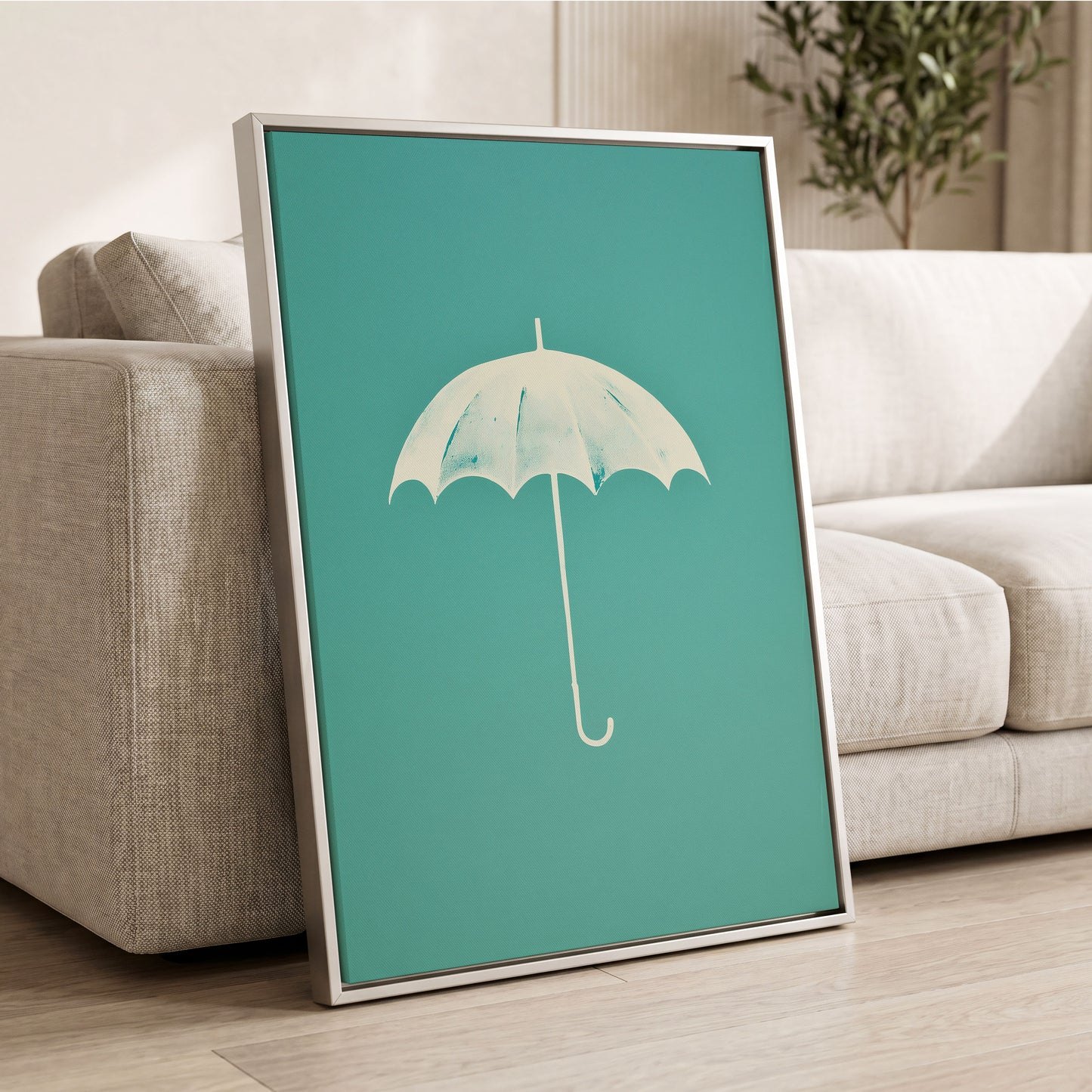Shelter in Seafoam – wall art displayed in a styled interior, gallery view 2