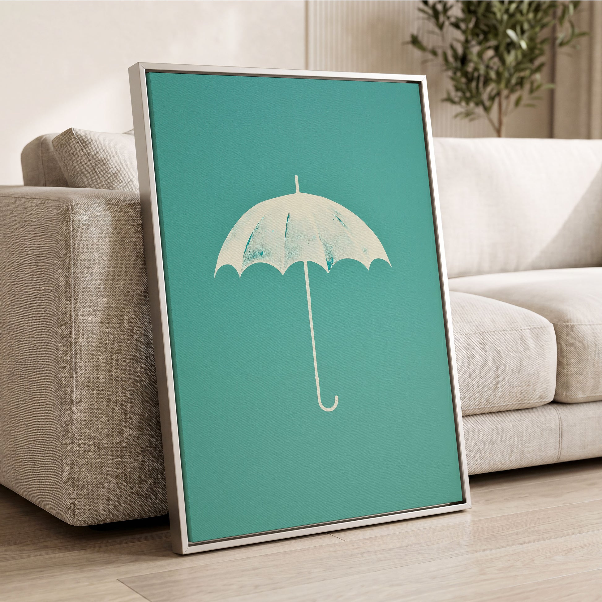 Shelter in Seafoam – wall art displayed in a styled interior, gallery view 2