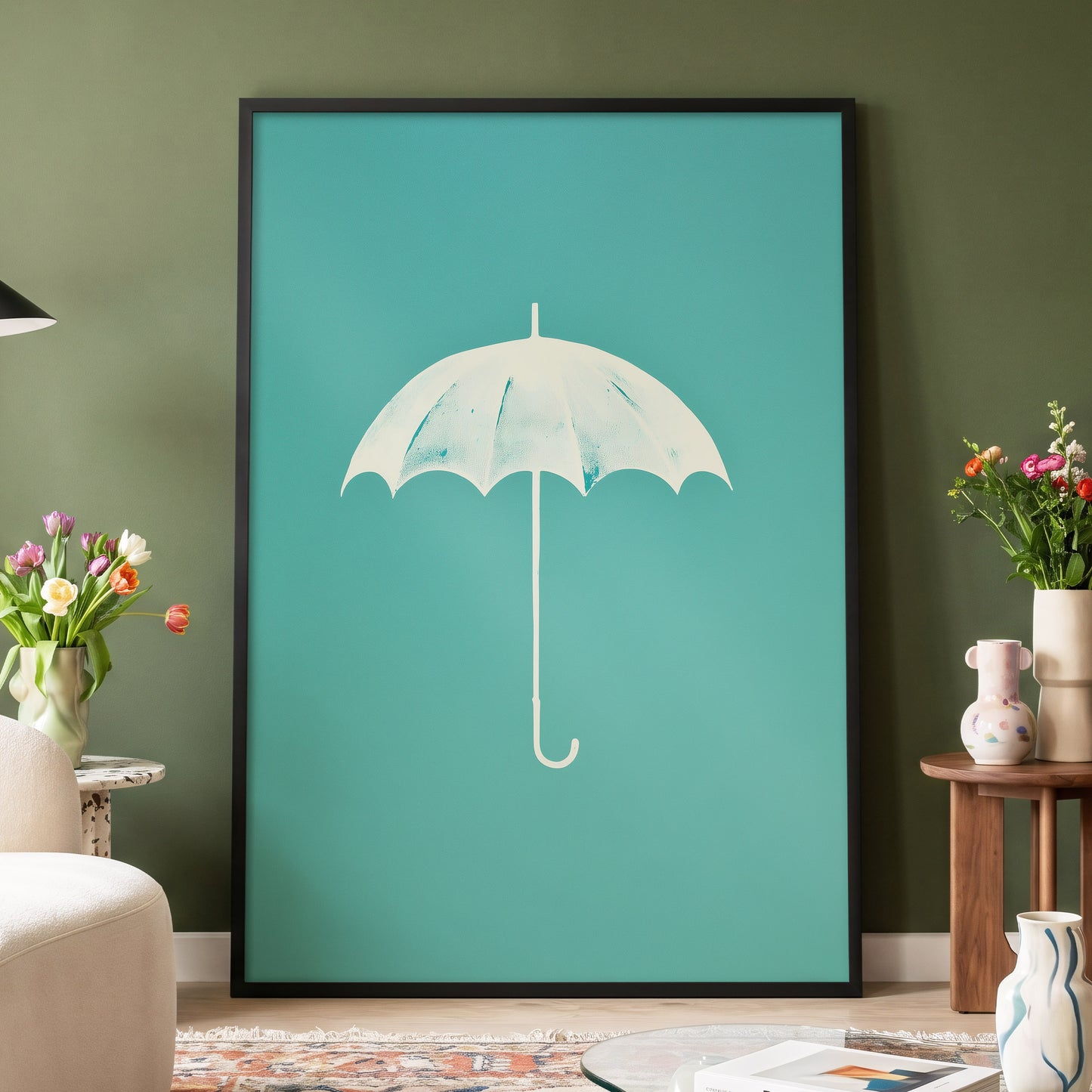 Shelter in Seafoam – wall art displayed in a styled interior, gallery view 4