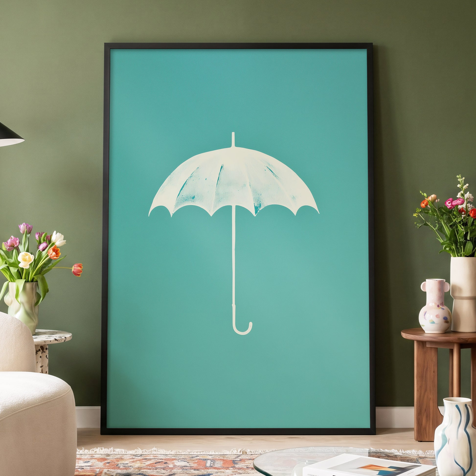 Shelter in Seafoam – wall art displayed in a styled interior, gallery view 4