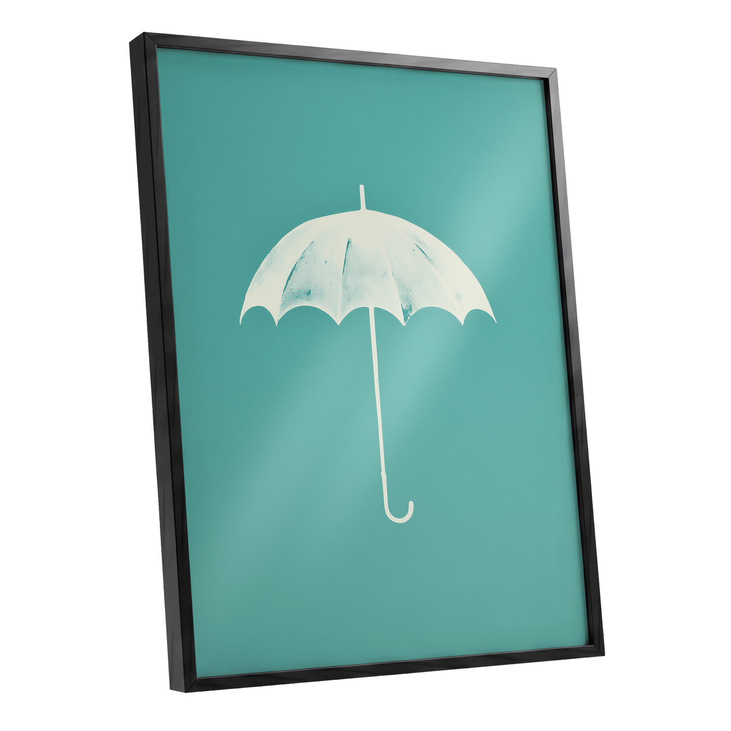 Shelter in Seafoam – black framed poster option