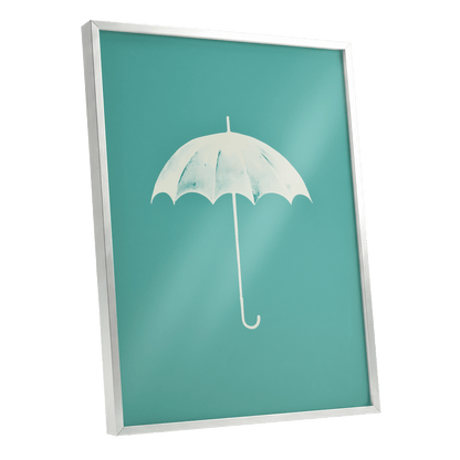 Shelter in Seafoam – silver framed poster option