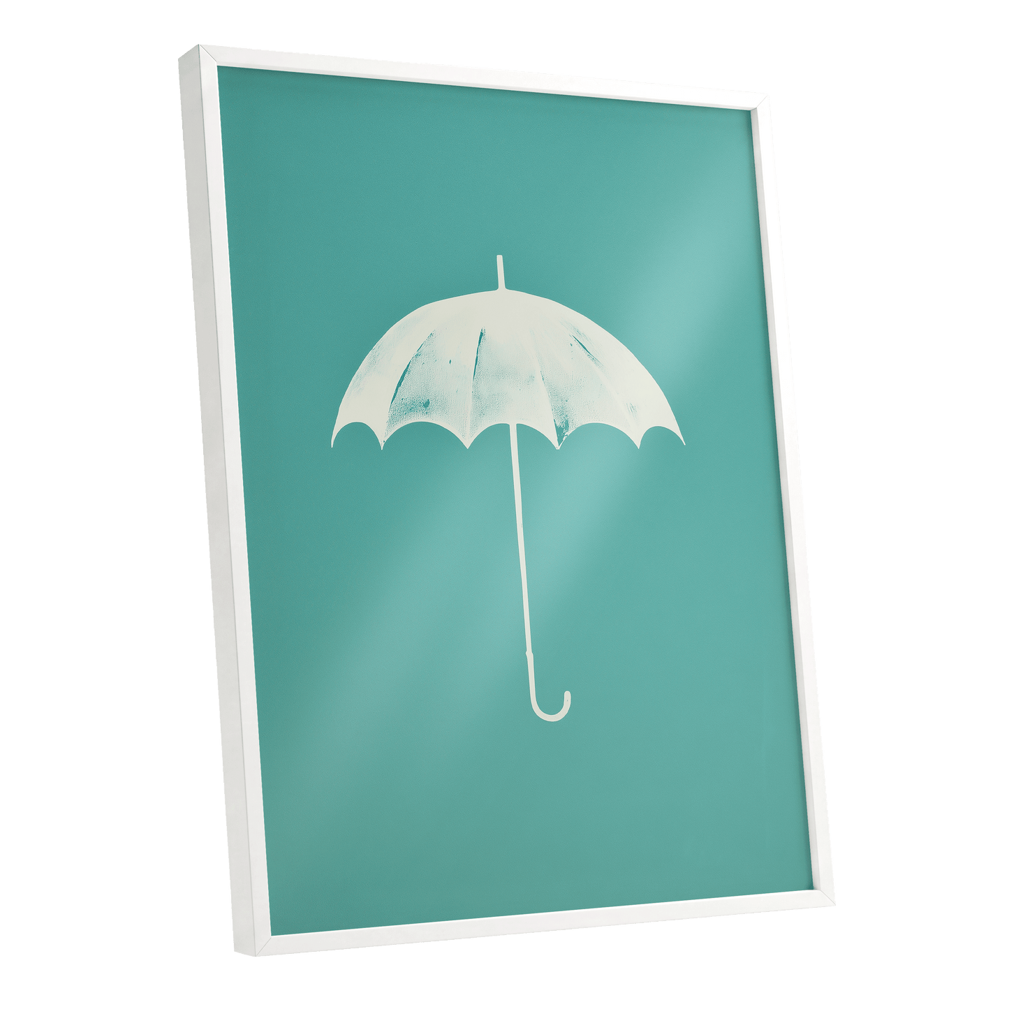 Shelter in Seafoam – white framed poster option