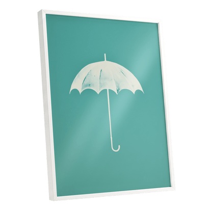Shelter in Seafoam – white framed poster option