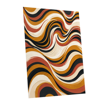 Sienna Current, black, beige, gold abstract wall art shown as a unframed poster wall art print