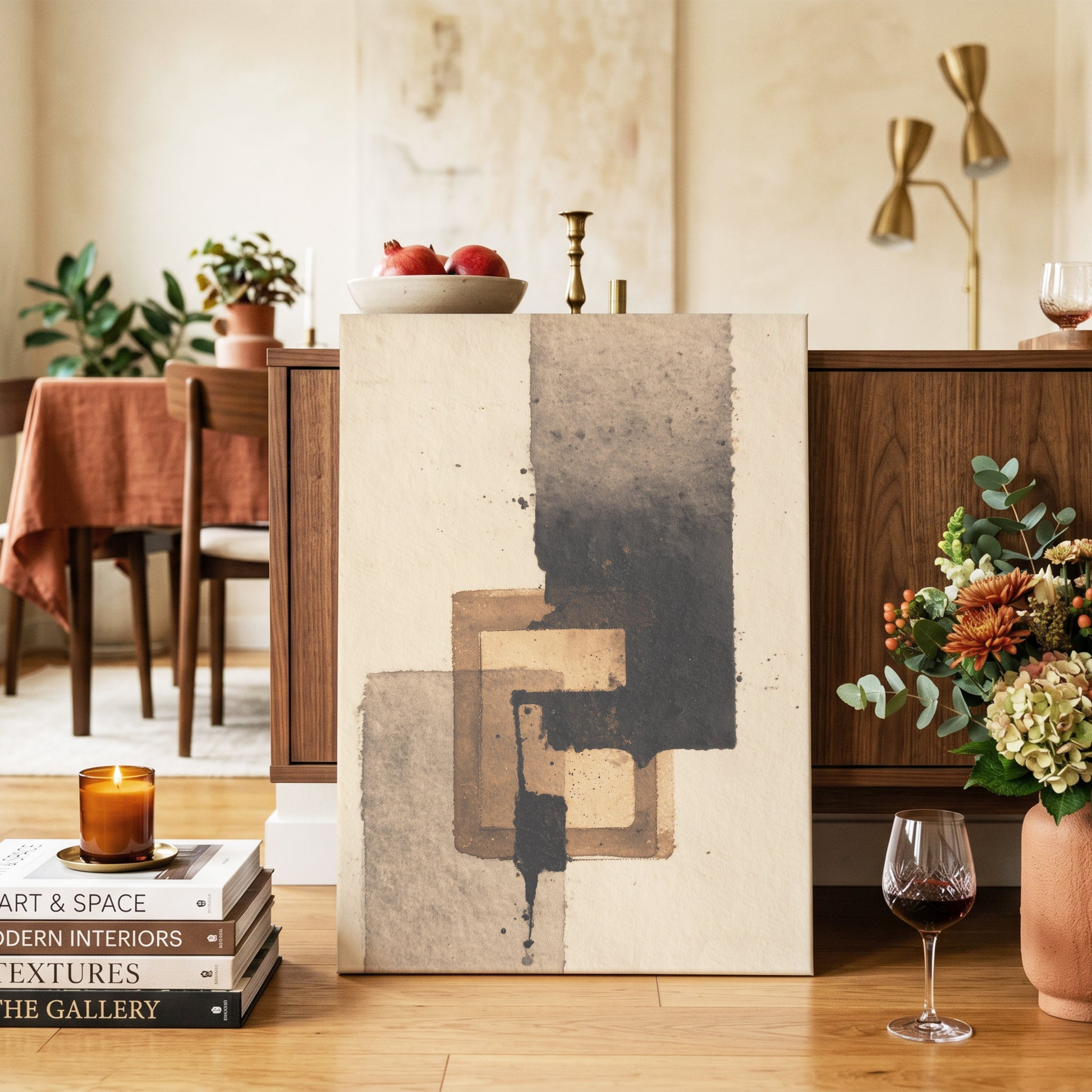 Sienna Interlock – canvas wall art in a styled interior, gallery view 2