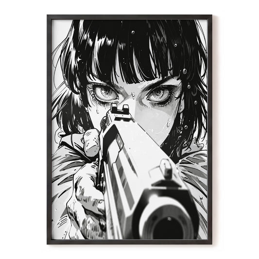 Sightline Noir, black, white, gray minimalist wall art, front artwork view