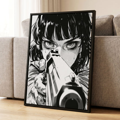 Sightline Noir, black, white, gray minimalist wall art displayed in a styled interior, gallery view 1