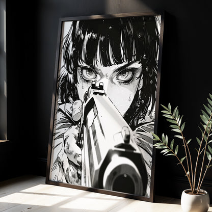 Sightline Noir, black, white, gray minimalist wall art displayed in a styled interior, gallery view 3