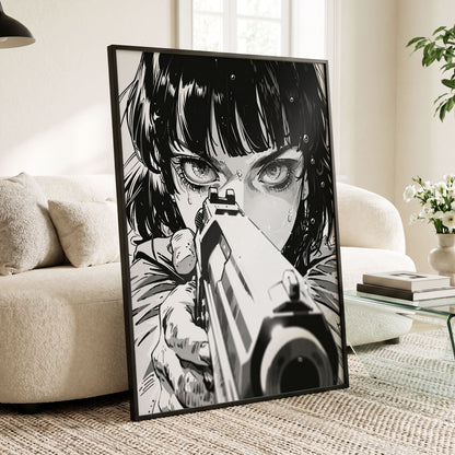 Sightline Noir, black, white, gray minimalist wall art displayed in a styled interior, gallery view 5