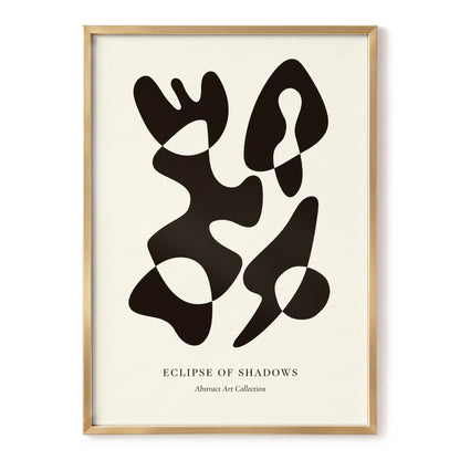 Silhouette Reverie, black, beige, brown abstract wall art, front artwork view
