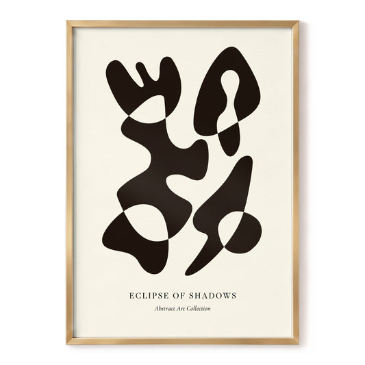 Silhouette Reverie, black, beige, brown abstract wall art, front artwork view
