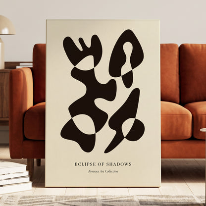 Silhouette Reverie, black, beige, brown abstract wall art displayed in a styled interior, gallery view 3