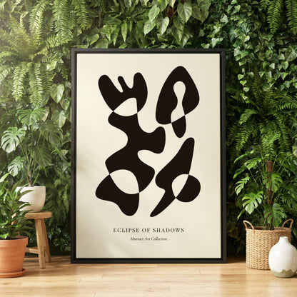 Silhouette Reverie, black, beige, brown abstract wall art displayed in a styled interior, gallery view 4