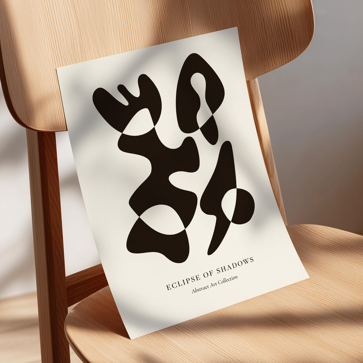 Silhouette Reverie, black, beige, brown abstract wall art displayed in a styled interior, gallery view 5