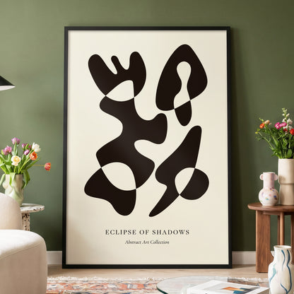 Silhouette Reverie, black, beige, brown abstract wall art displayed in a styled interior, gallery view 6