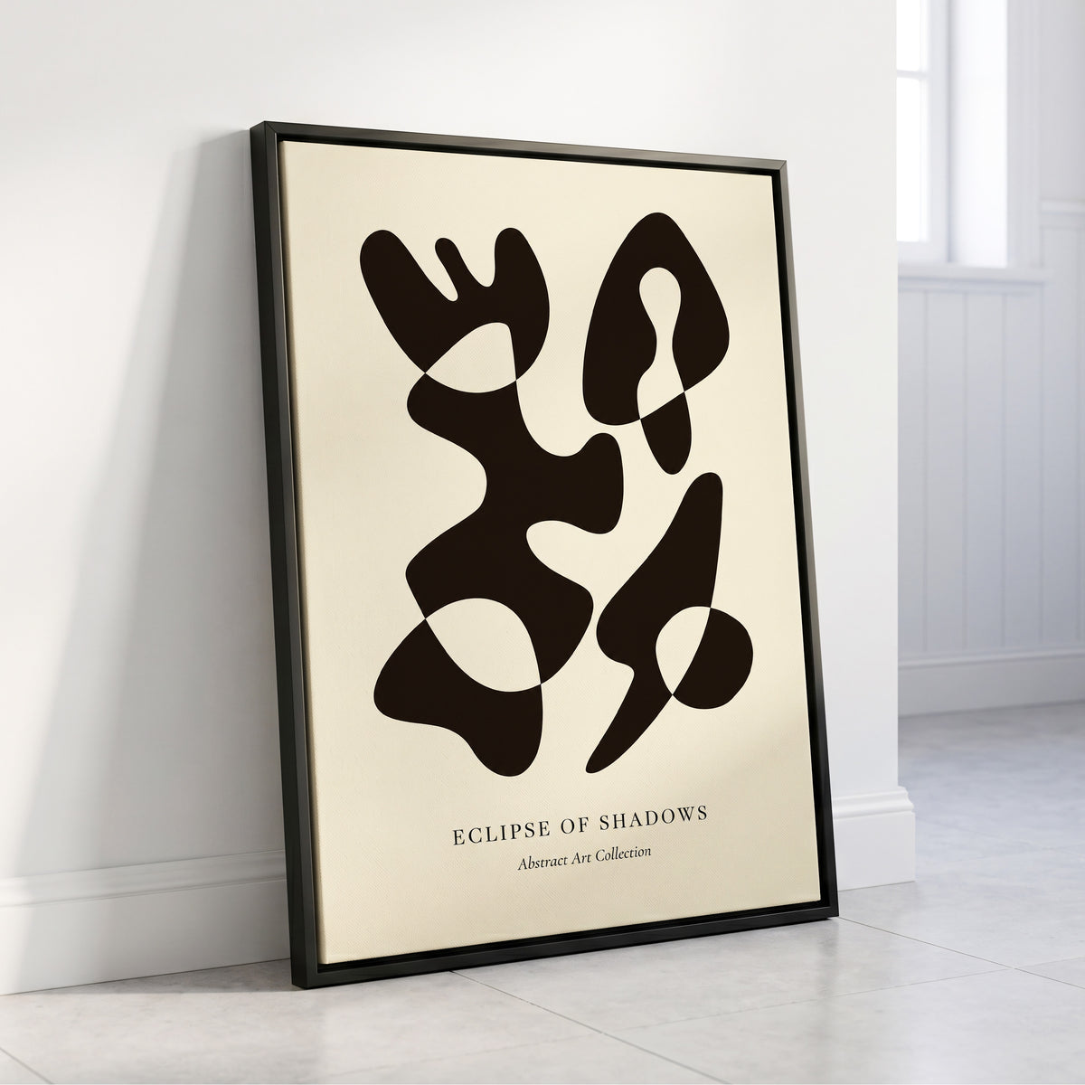 Silhouette Reverie, black, beige, brown abstract wall art displayed in a styled interior, gallery view 8