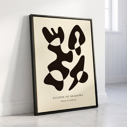 Silhouette Reverie, black, beige, brown abstract wall art displayed in a styled interior, gallery view 8