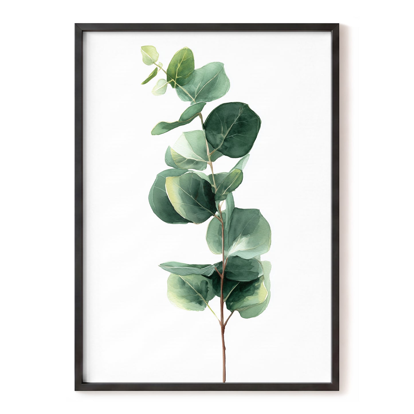 Silver Leaf Ascent, green, white, brown nature wall art, front artwork view