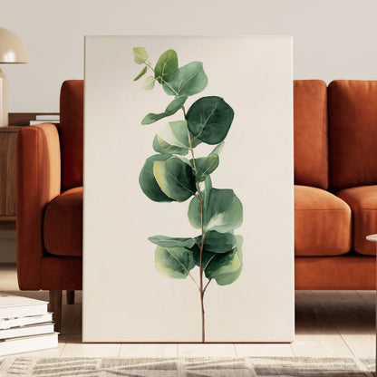 Silver Leaf Ascent, green, white, brown nature wall art displayed in a styled interior, gallery view 7