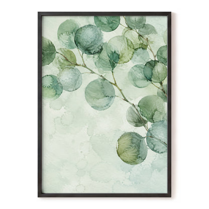 Silverleaf Drift, green, blue, brown nature wall art, front artwork view