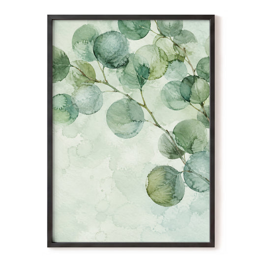 Silverleaf Drift, green, blue, brown nature wall art, front artwork view