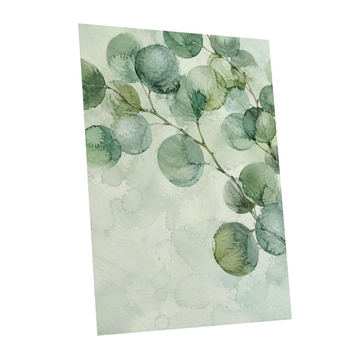 Silverleaf Drift, green, blue, brown nature wall art shown as a unframed poster wall art print