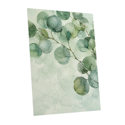 Silverleaf Drift, green, blue, brown nature wall art shown as a unframed poster wall art print