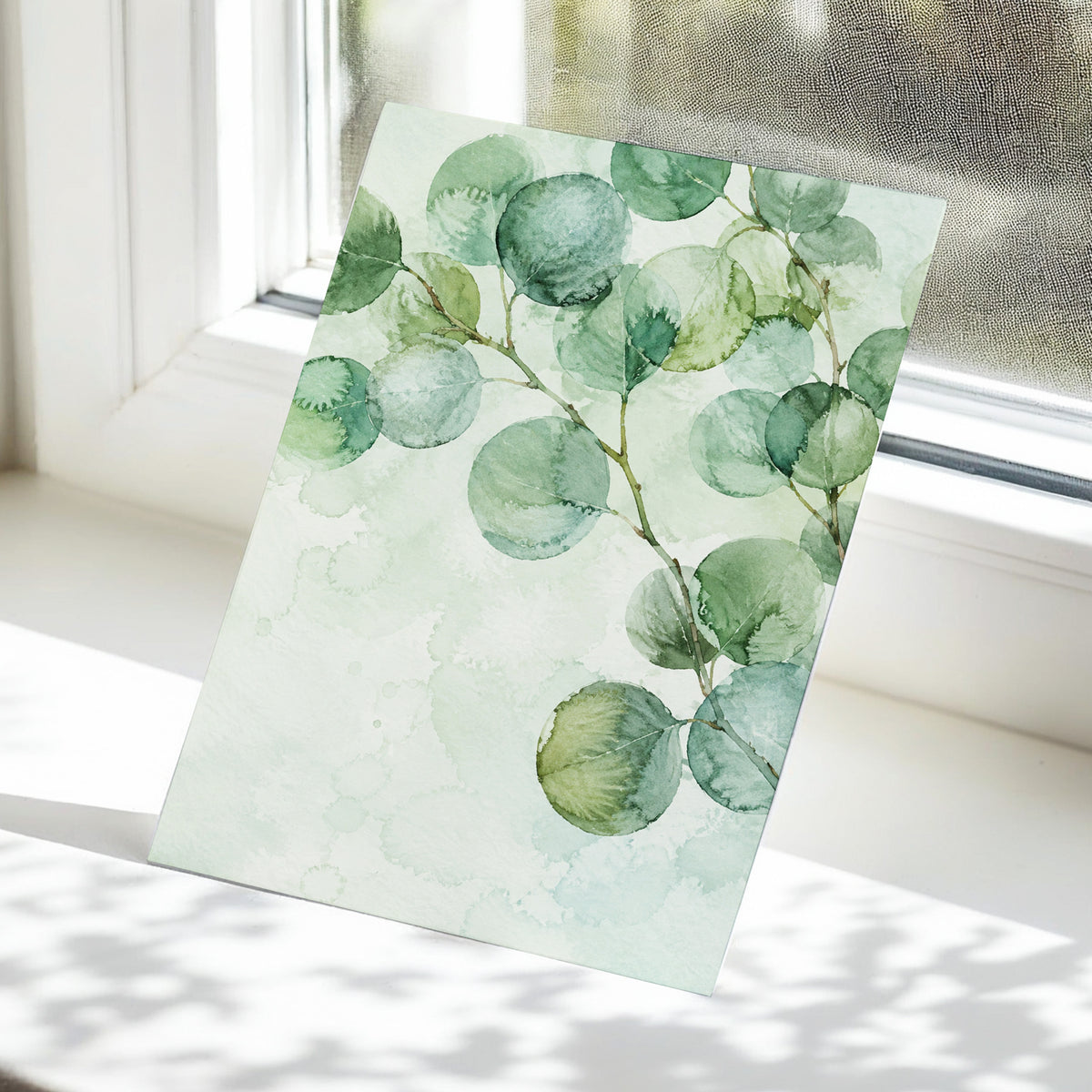 Silverleaf Drift, green, blue, brown nature wall art displayed in a styled interior, gallery view 5
