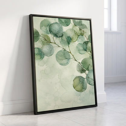 Silverleaf Drift, green, blue, brown nature wall art displayed in a styled interior, gallery view 8